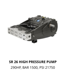 SR 26 HIGH PRESSURE PUMP 290HP, BAR 1500, PSI 21750