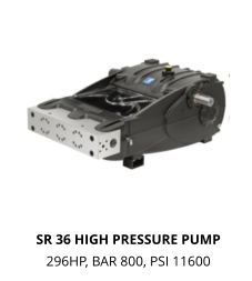 SR 36 HIGH PRESSURE PUMP 296HP, BAR 800, PSI 11600