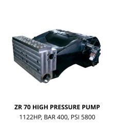 ZR 70 HIGH PRESSURE PUMP   1122HP, BAR 400, PSI 5800
