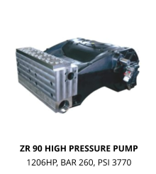 ZR 90 HIGH PRESSURE PUMP 1206HP, BAR 260, PSI 3770