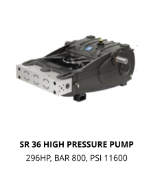SR 36 HIGH PRESSURE PUMP 296HP, BAR 800, PSI 11600