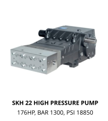 SKH 22 HIGH PRESSURE PUMP 176HP, BAR 1300, PSI 18850
